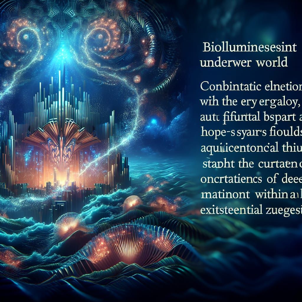 Bioluminescent Underwater World in Art Deco Style