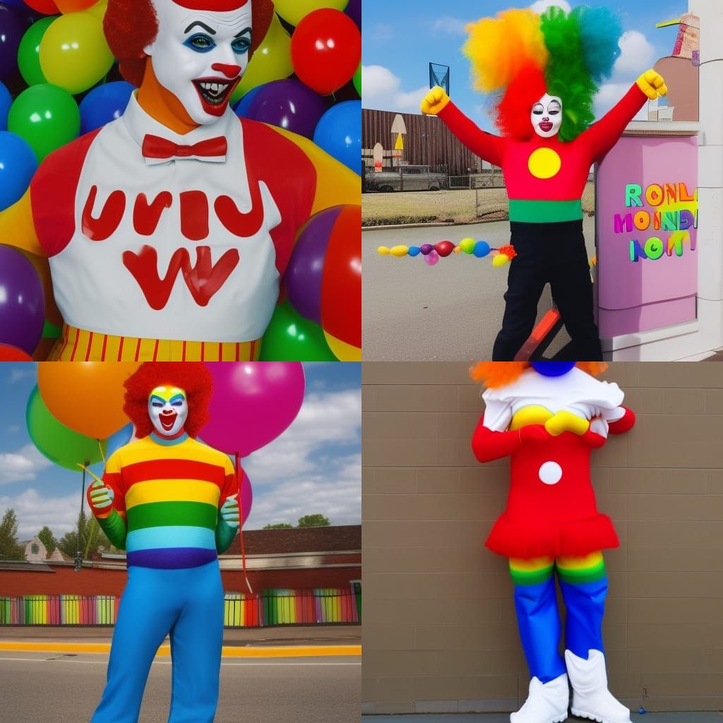 LGBTQ+ Themed Ronald McDonald Clown Art