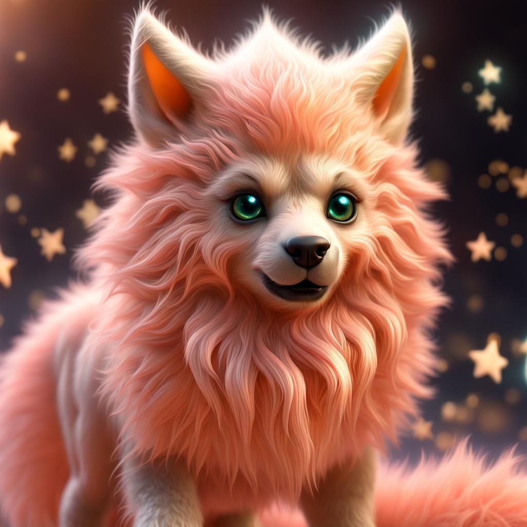 Adorable Baby Lycan in Detailed CGI Fine Art