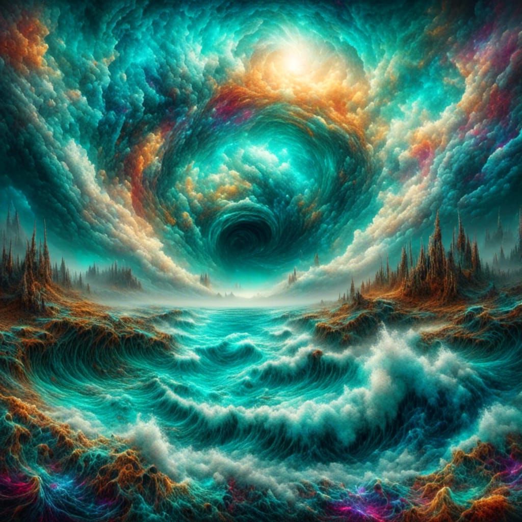 Cosmic Rainbow over Turquoise Sea