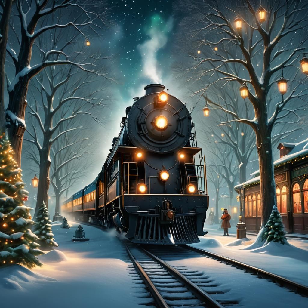 Polar Express and Christmas Tree Concept Art