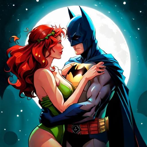 Batman and Poison Ivy in Rococo Style