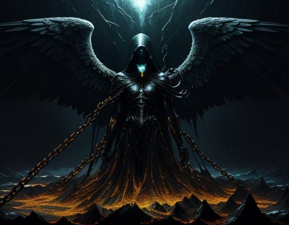 Angel Fights Darkness in Chiaroscuro Masterpiece