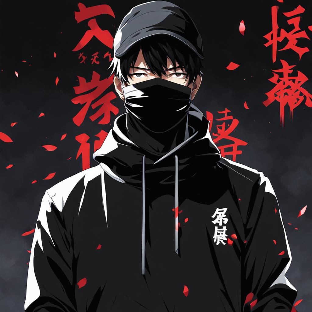 Masked Figure in Anime Style