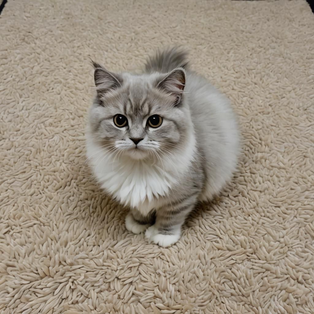 Fluffy Cat Purring: An AI Generated Image