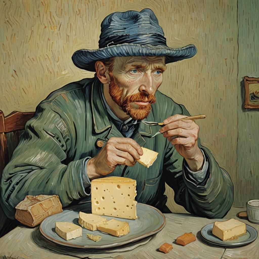Van Gogh Inspired Cheese Sharing Scene