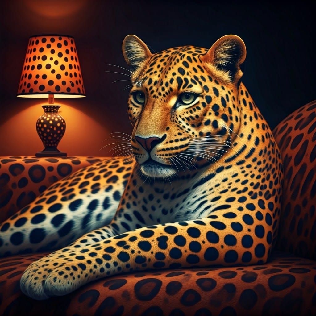 Polka Dot Leopard in Kusama Style