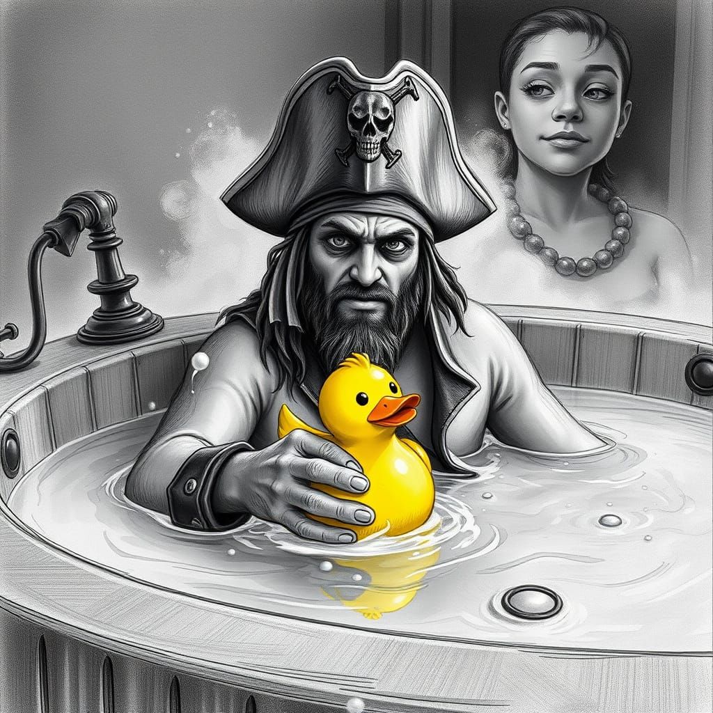 A hyperdetailed photorealistic black and white pencil sketch...