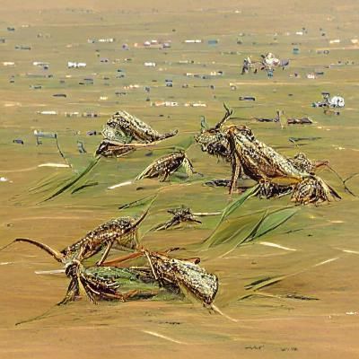 Locust Swarm Devouring Grasslands: A Natural Disaster