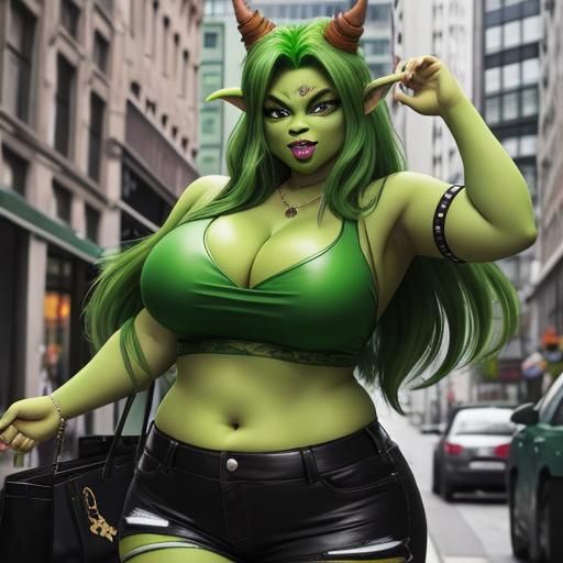 Cute Green Goblin Mobster's Girlfriend