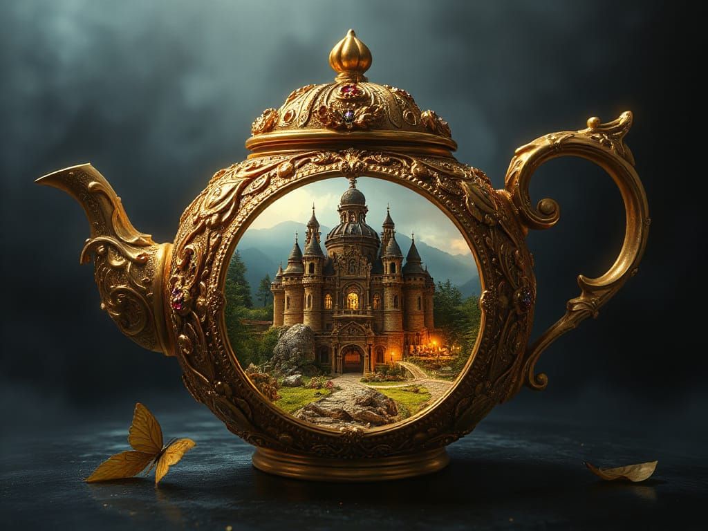 Magical Golden Teapot Kingdom Concept Art