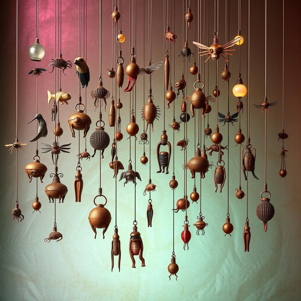 Surreal Still Life of Onomatopoeia in Metallic Hues