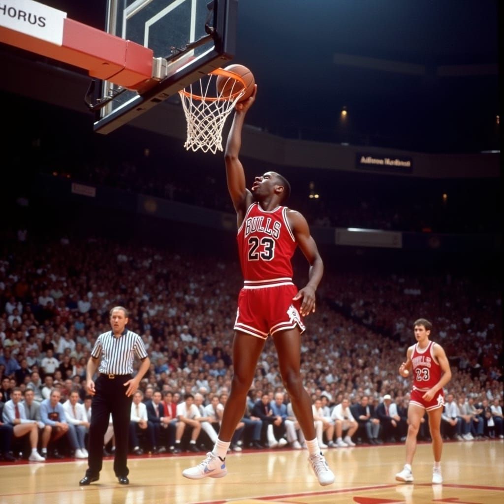 Basketball Legend in Classic Air Jordan Pose