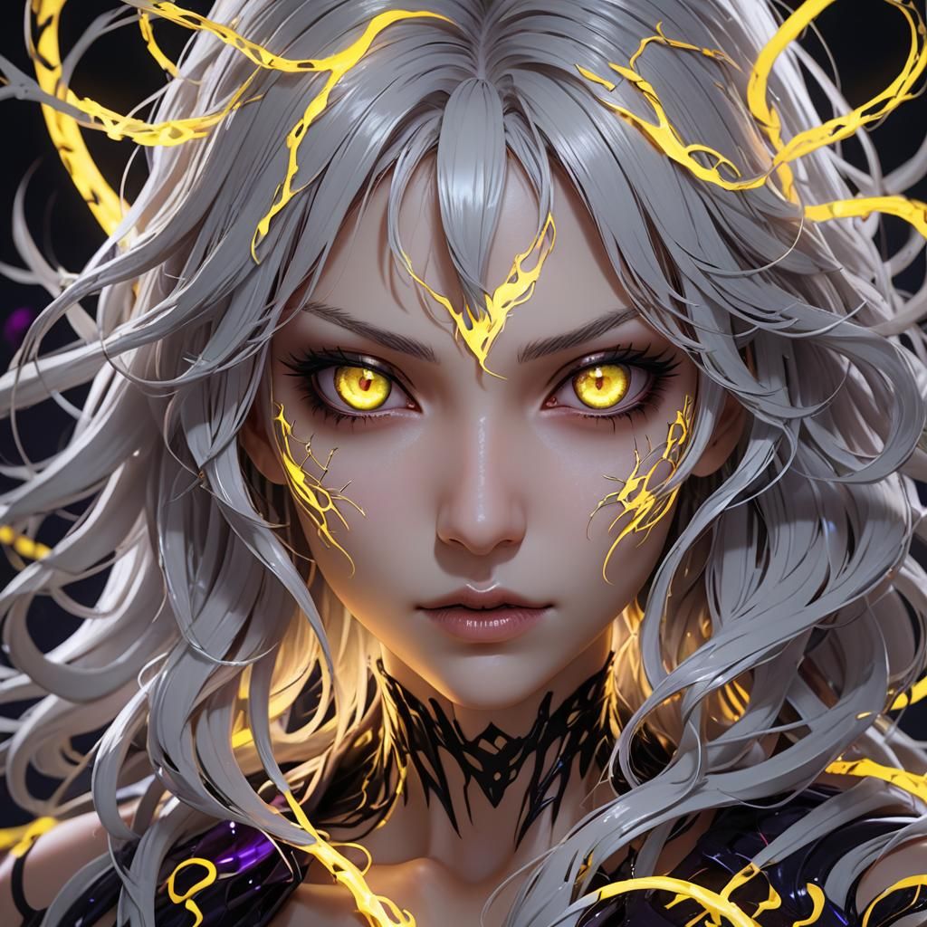 Anime Girl Possessed by Venom: 3D Digital Art