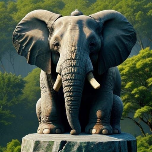 Whimsical Cartoon Animal in a Heartfelt Pose