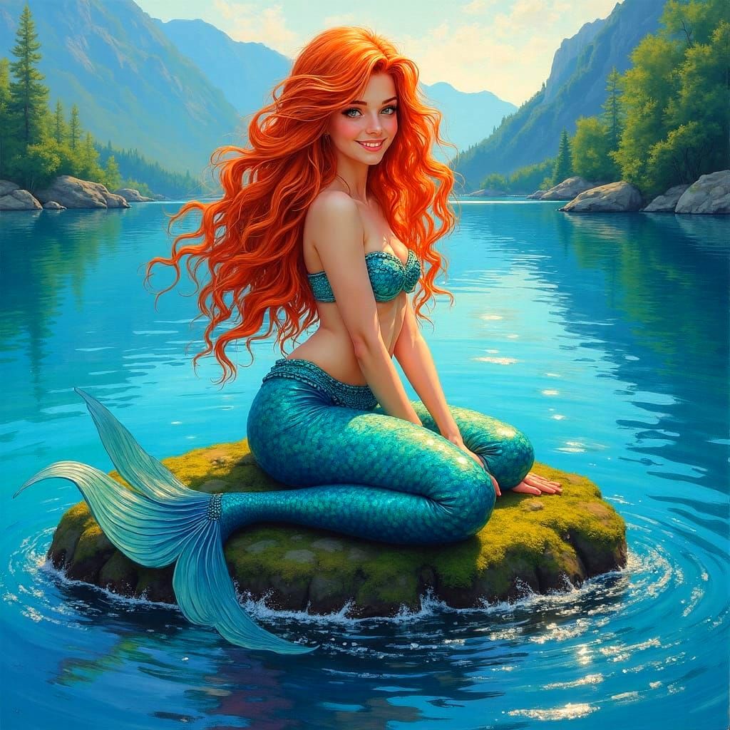 Whimsical Van Gogh-Inspired Mermaid Portrait