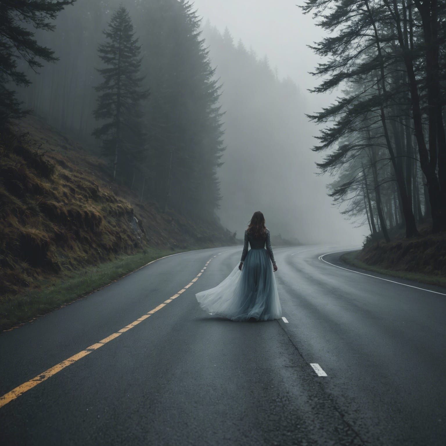 Eerie Ghostly Apparition Hitchhiking on Dangerous Road