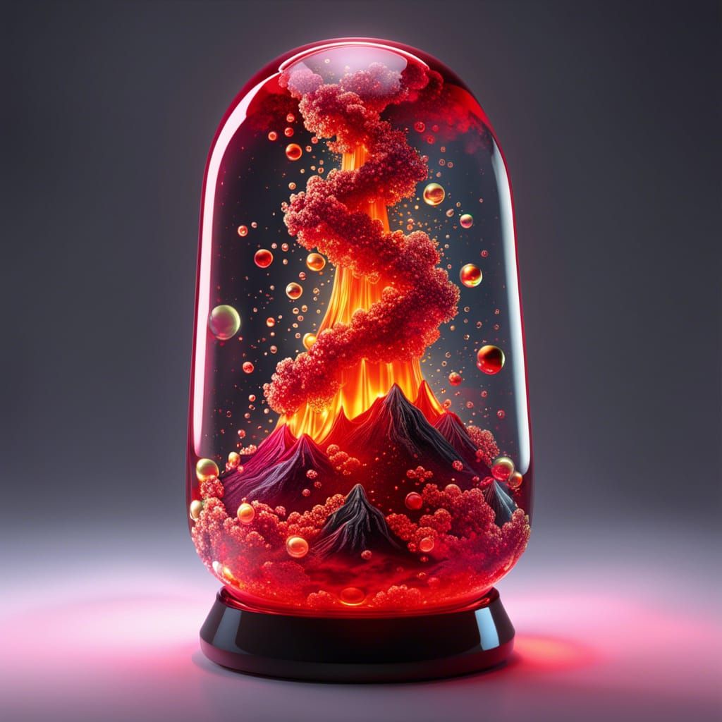Rococo Lava Lamp with Volcano Bubbles