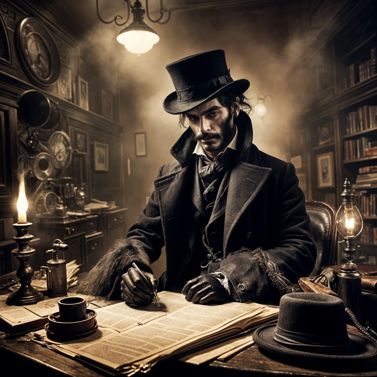 Victorian Detective in Grunge Style