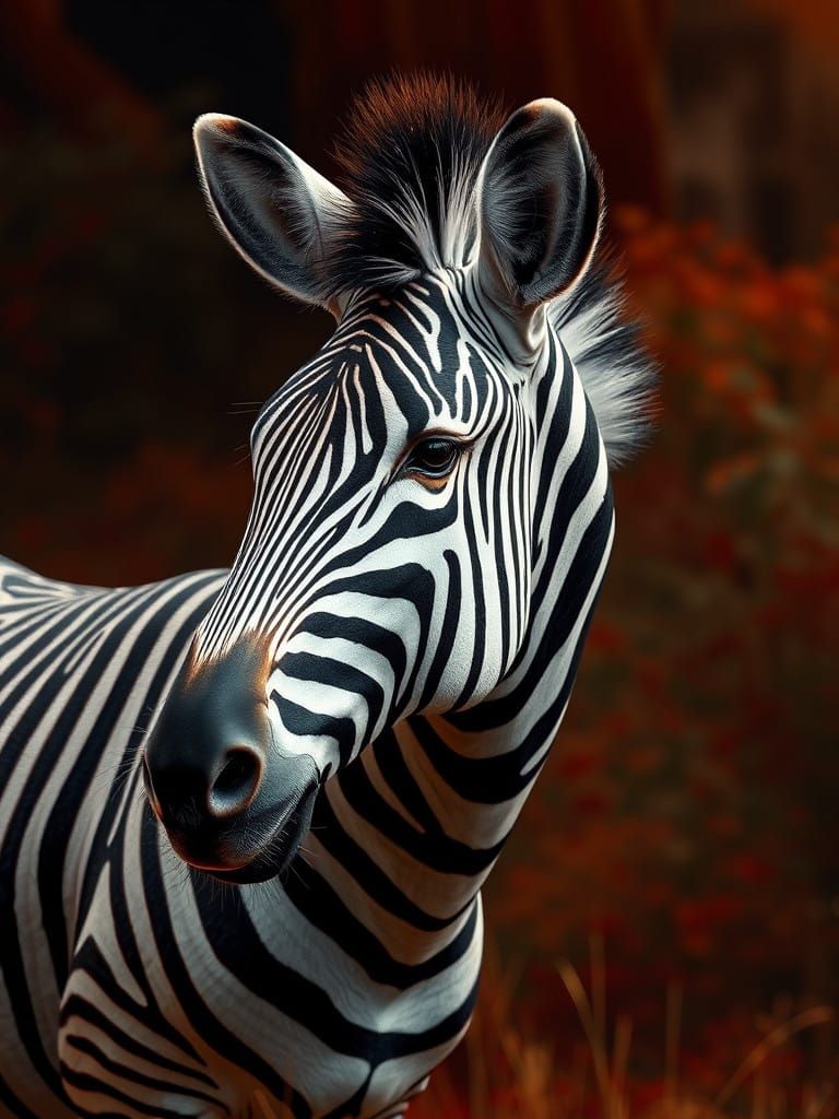 Elegant Grevy's Zebra with Delicate Stripes in Realistic Sty...