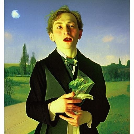 Kind Vampire in Somov and Filonov Style