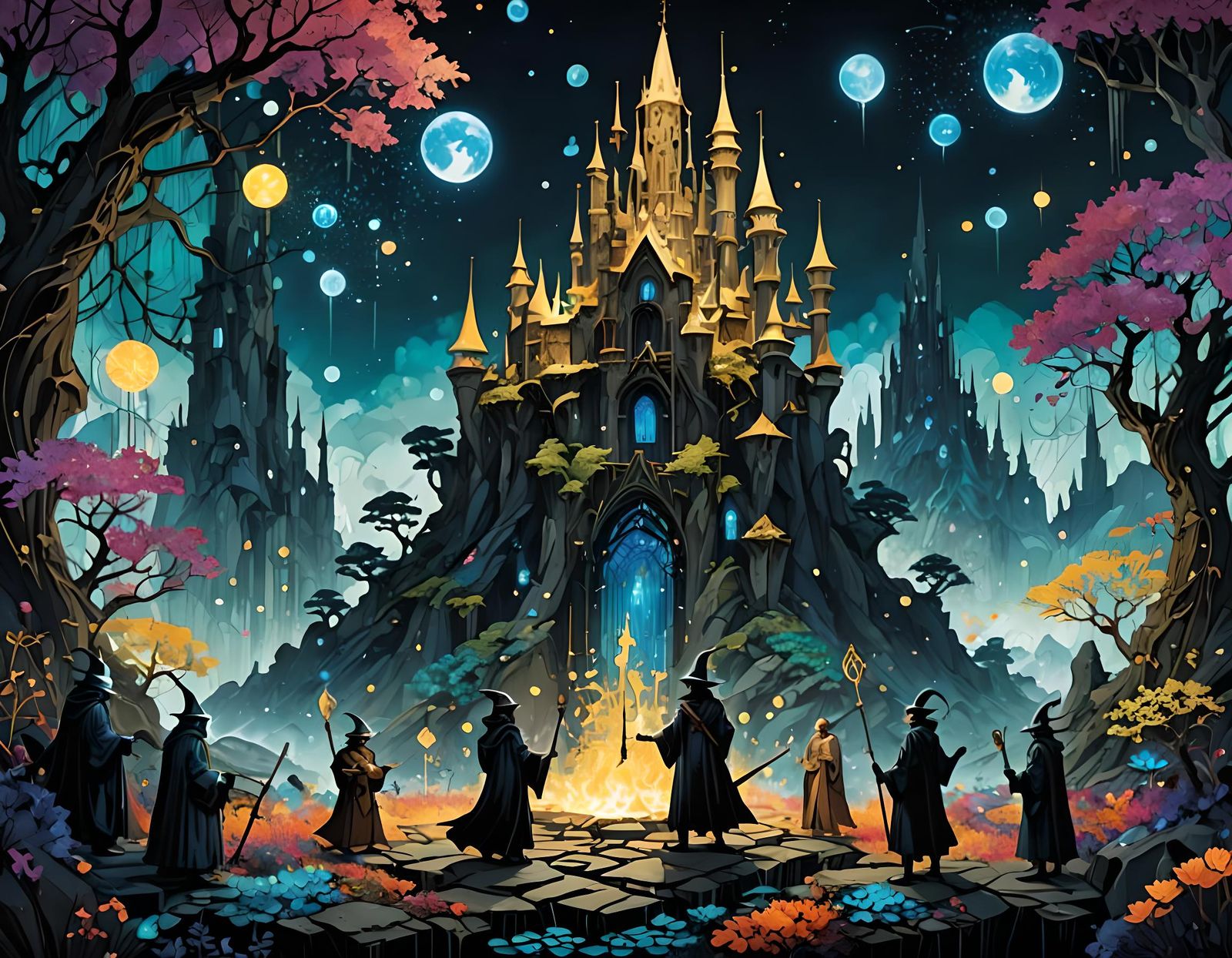 Fantasy Aetherpunk Genie Summoning in Middle Earth