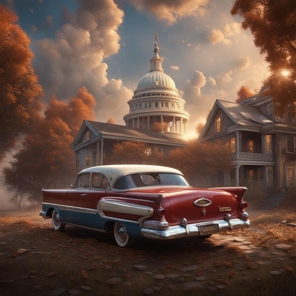 Fantastical American Pie Matte Painting in Deep Color