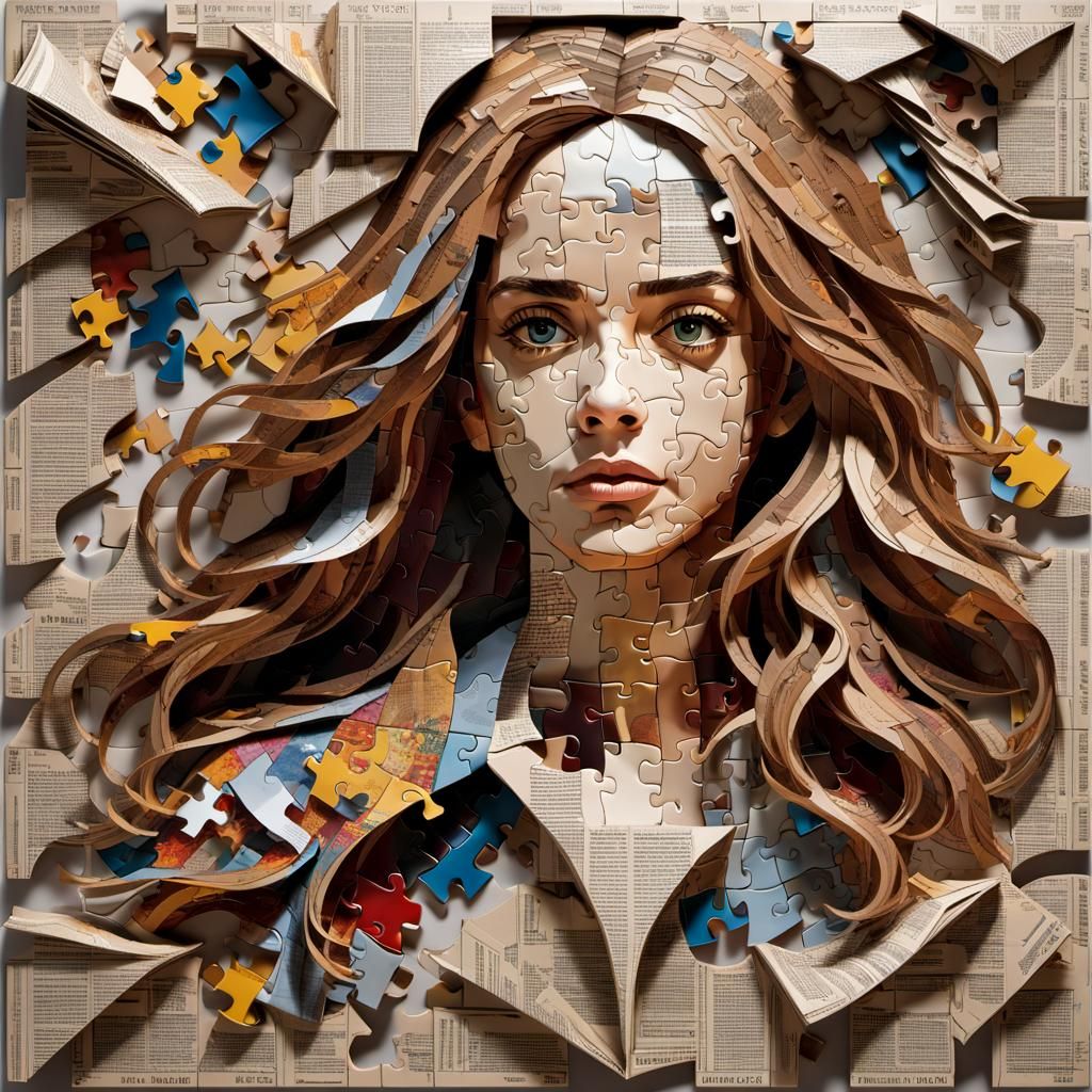 Hermione Granger Collage in Surrealist Style