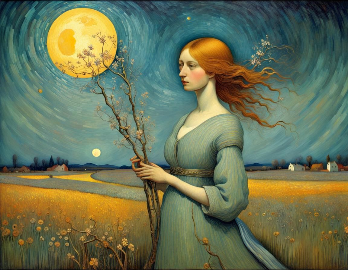 Impasto Art with Volumetric Lighting in Watercolor Style