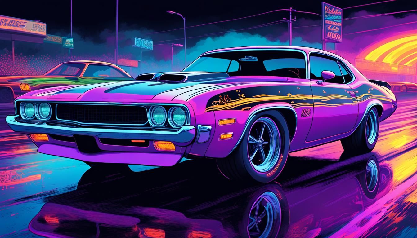 Neon Drag Strip in Comic Book Concept Art