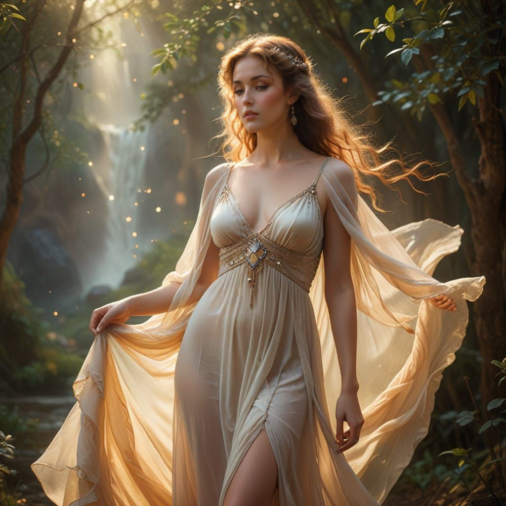 Angelically Beautiful Woman in Ethereal Serenity