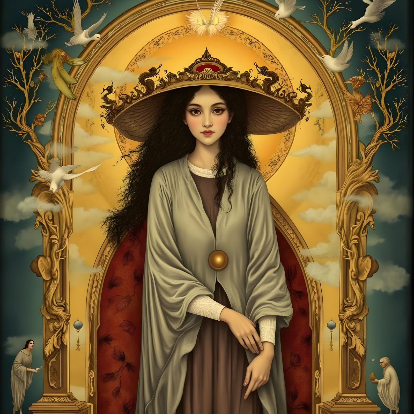 Ethereal Goddess in Lothlorien Art Nouveau