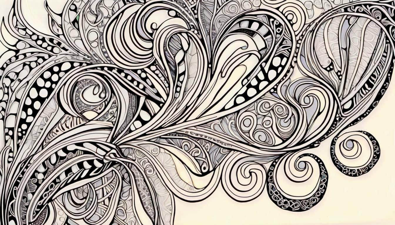 Ethereal NOUVEAU Zentangle Art in Vibrant Hues