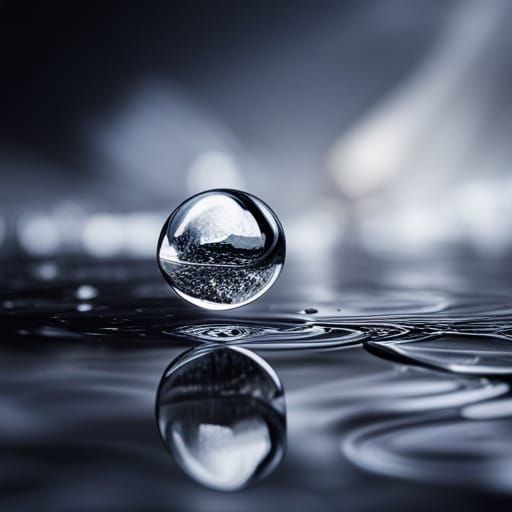 Raindrop Reflecting Cityscape in Hyperrealistic Detail