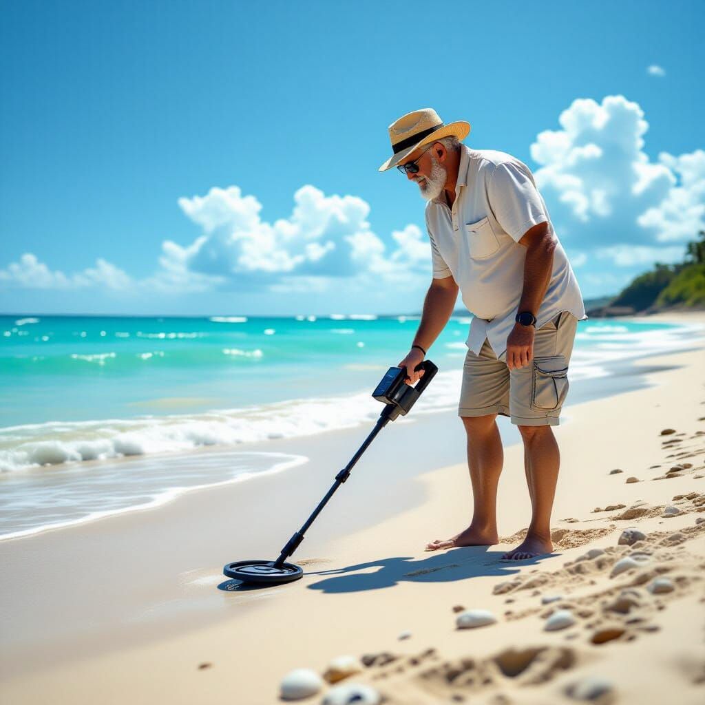 Beachcomber Finds Treasure with Metal Detector