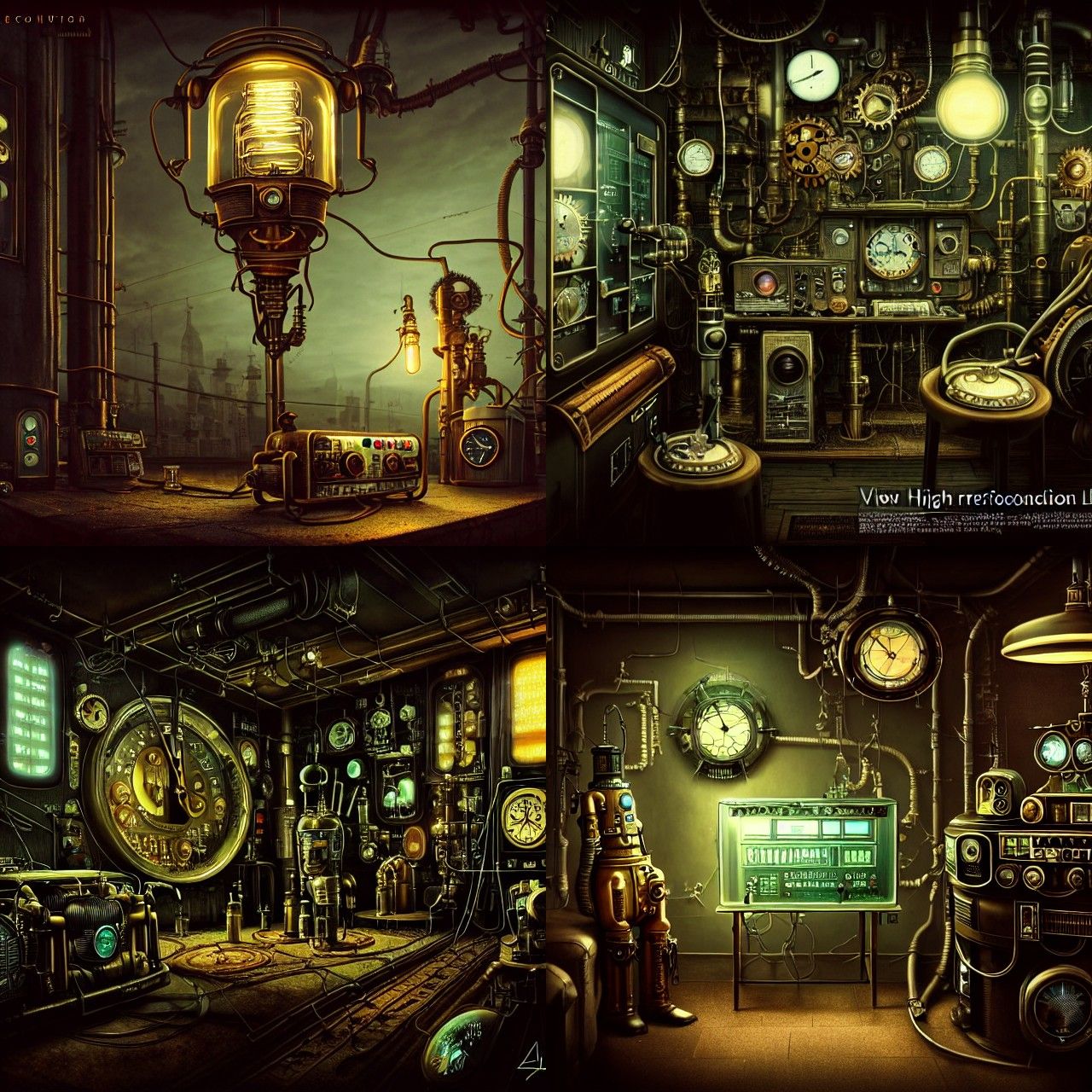 Steampunk Information Panel in Cyberpunk Style, 8K