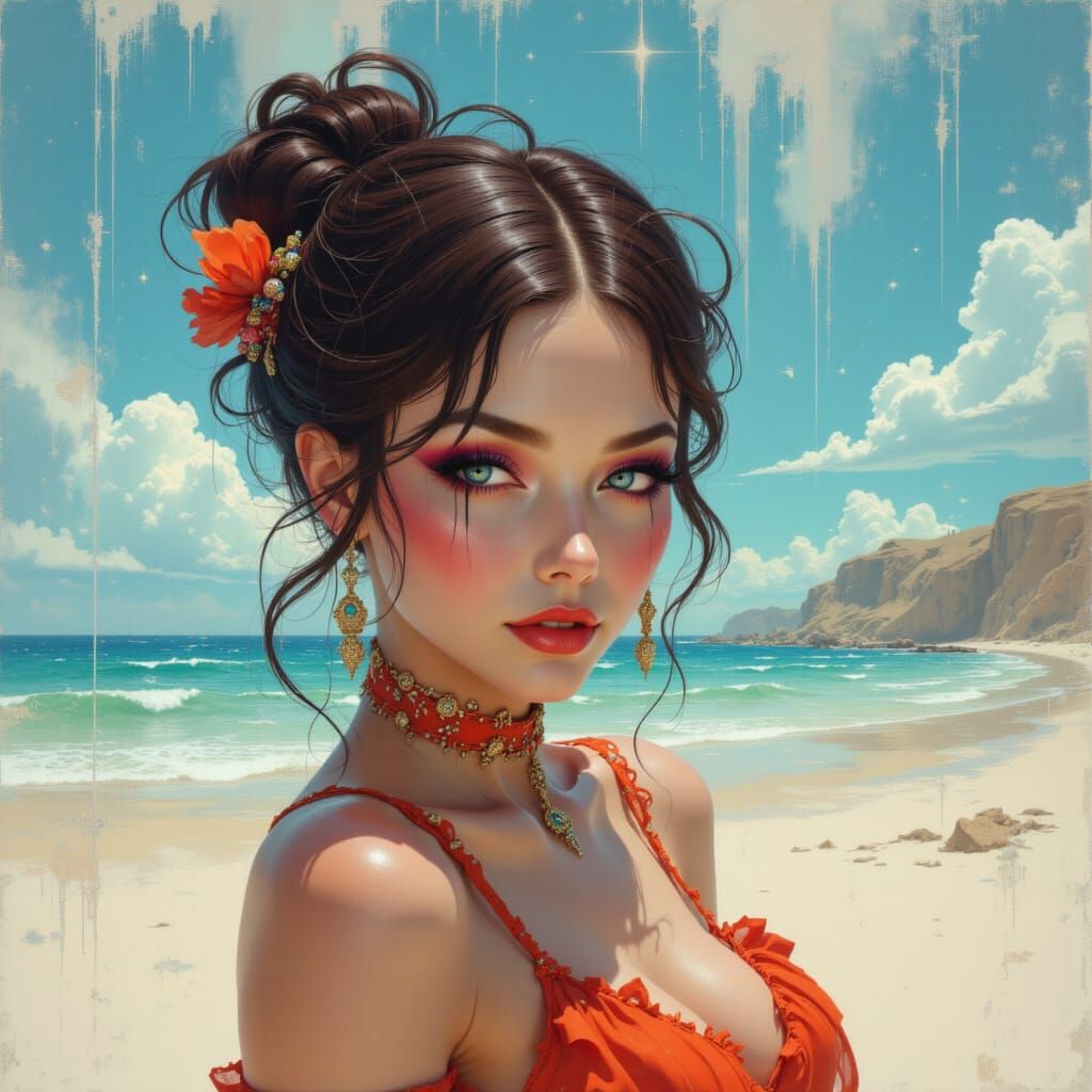 Elegant Women on Luxury Beach Vacation