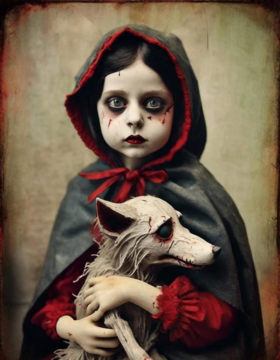 Macabre Little Red Riding Hood, Modigliani Style