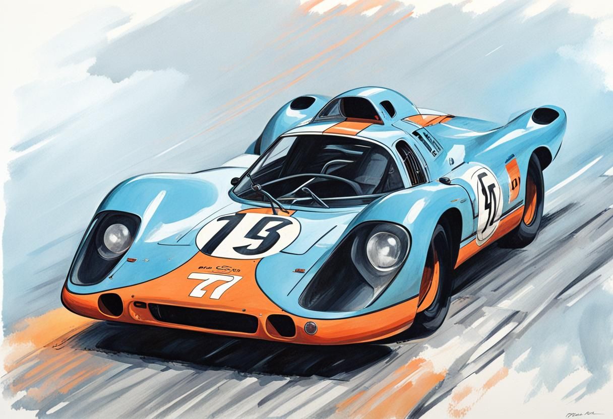 Vintage Porsche 917 Racecar Poster Art