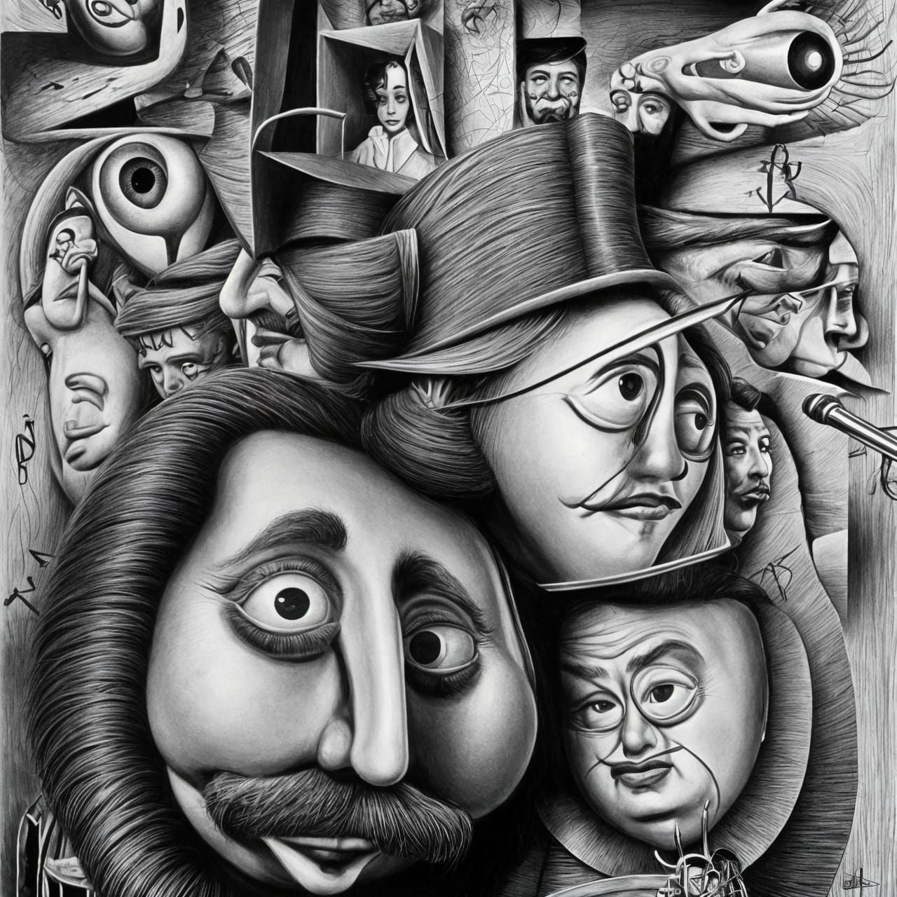 Abstract Folk Singers in Hyperdetailed Art Style