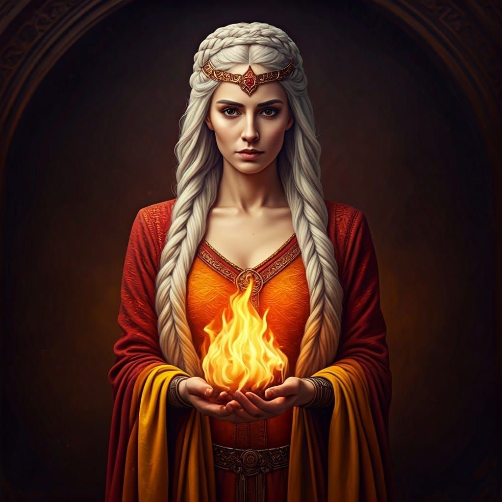 Goddess of Fire in Ancient Georgian Regalia