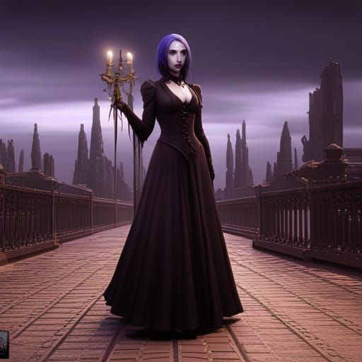 Goth Girl in Detailed Matte Painting, 8k