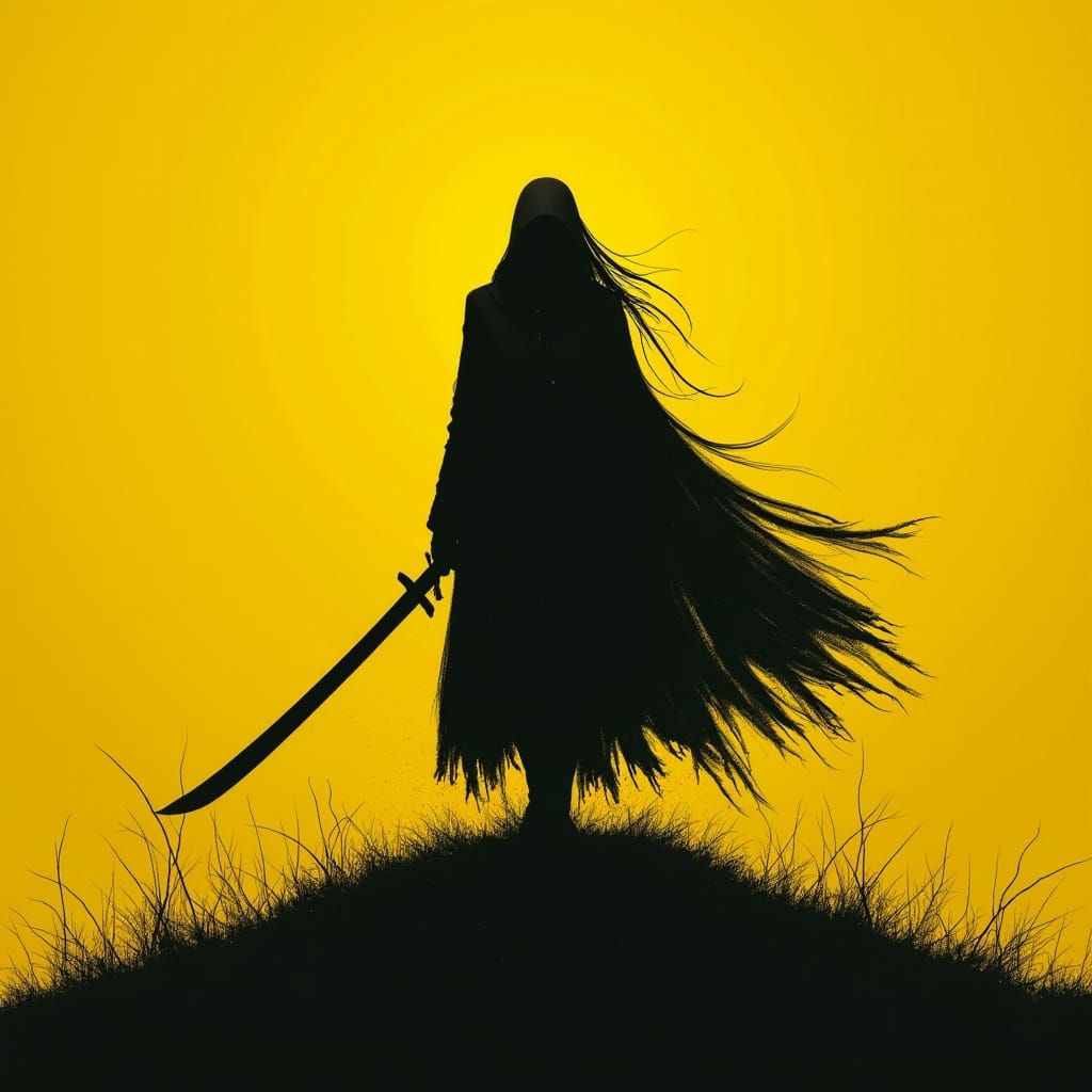Minimalist Grimdark Scene in Striking Yellow Tones