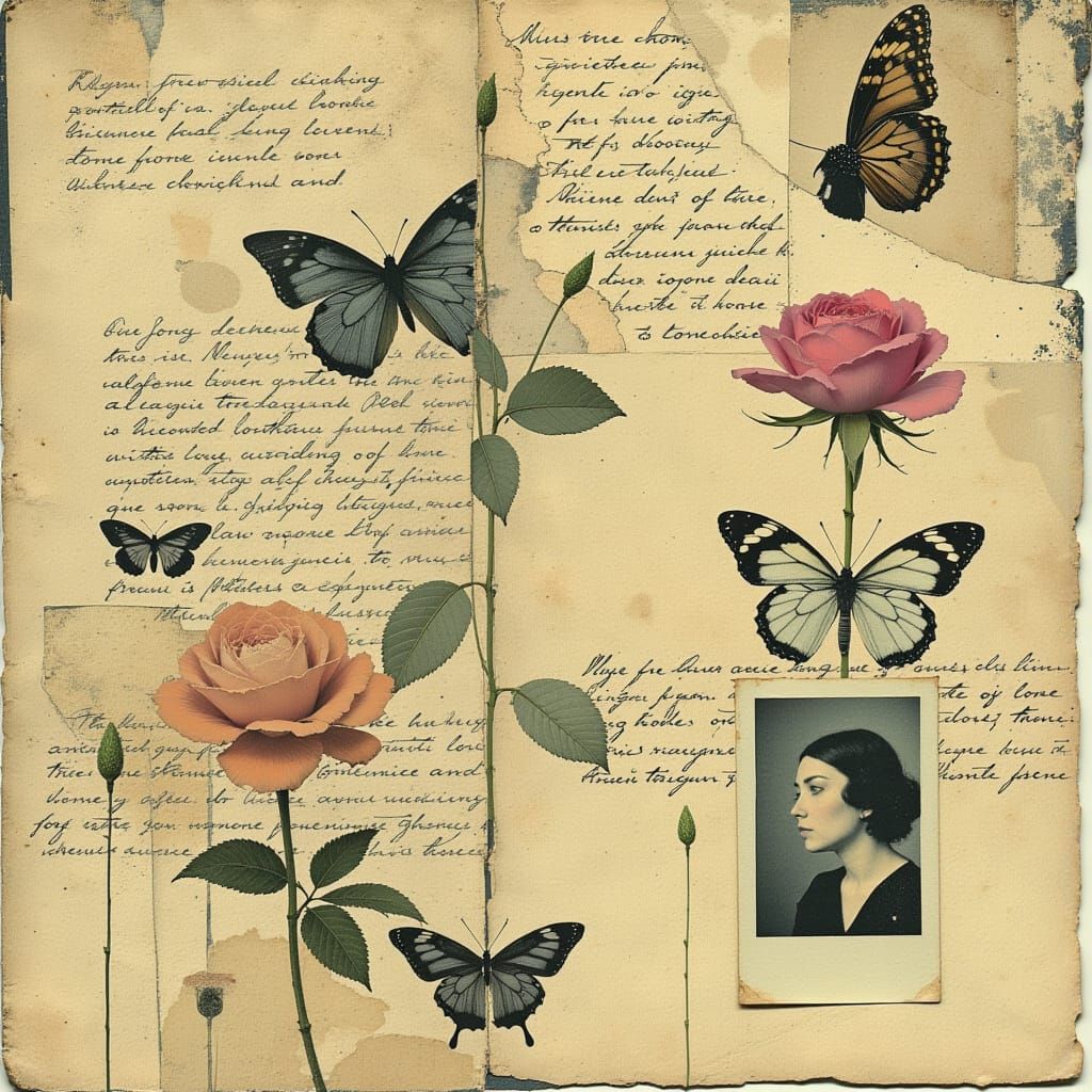 Elegant Collage with Vintage Whispers