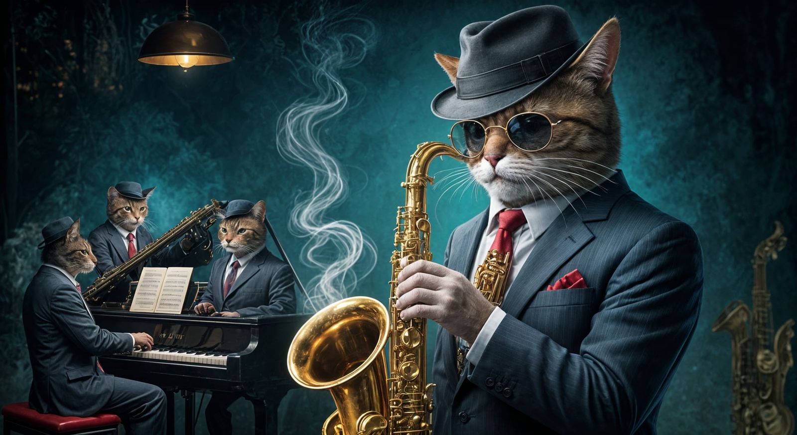 Saxophone Cat in Anthropomorphic Jazz Band