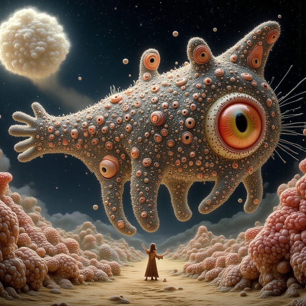 Cat Spaceship Colonizing Earth: Digital Art