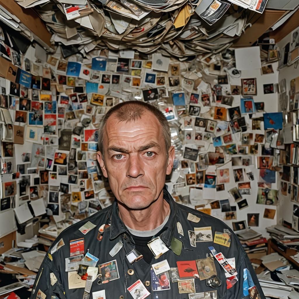 Handsome mature hoarder man