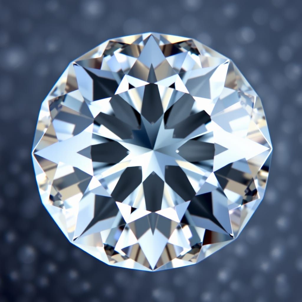Brilliant Faceted Diamond in Macro Photography