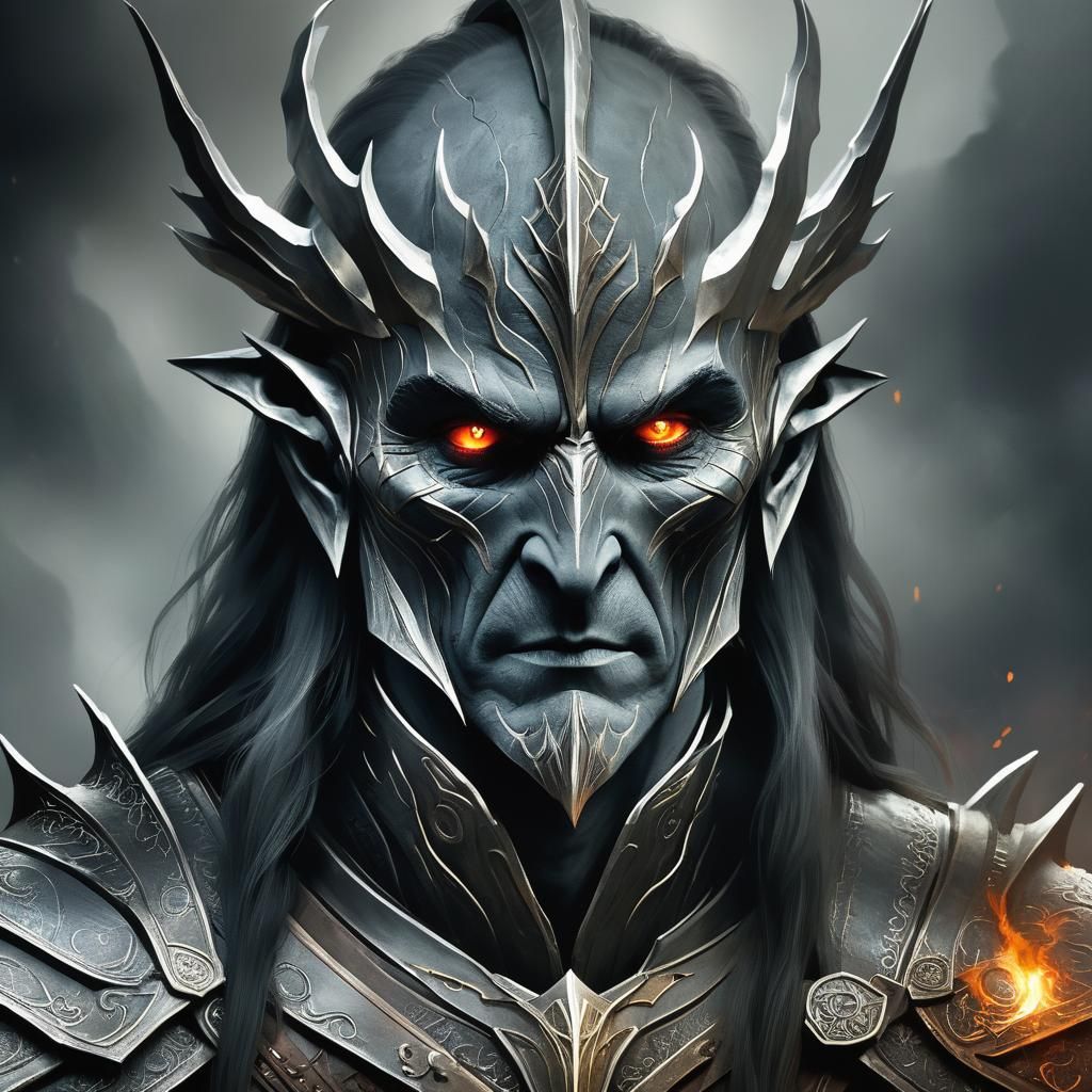Epic Sauron Portrait in Chromatic Surrealism