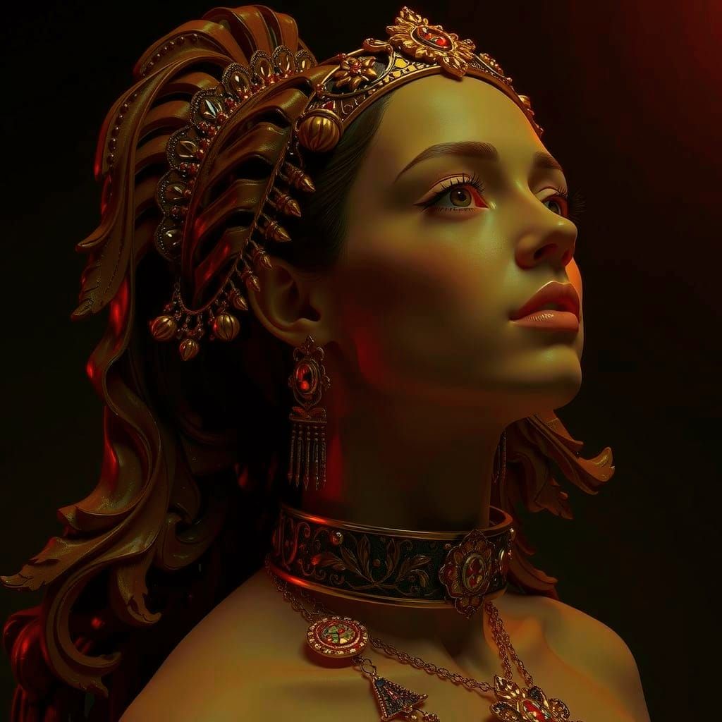 Hyperrealistic Sculpture With Vivid Colors And Dynamic Light...